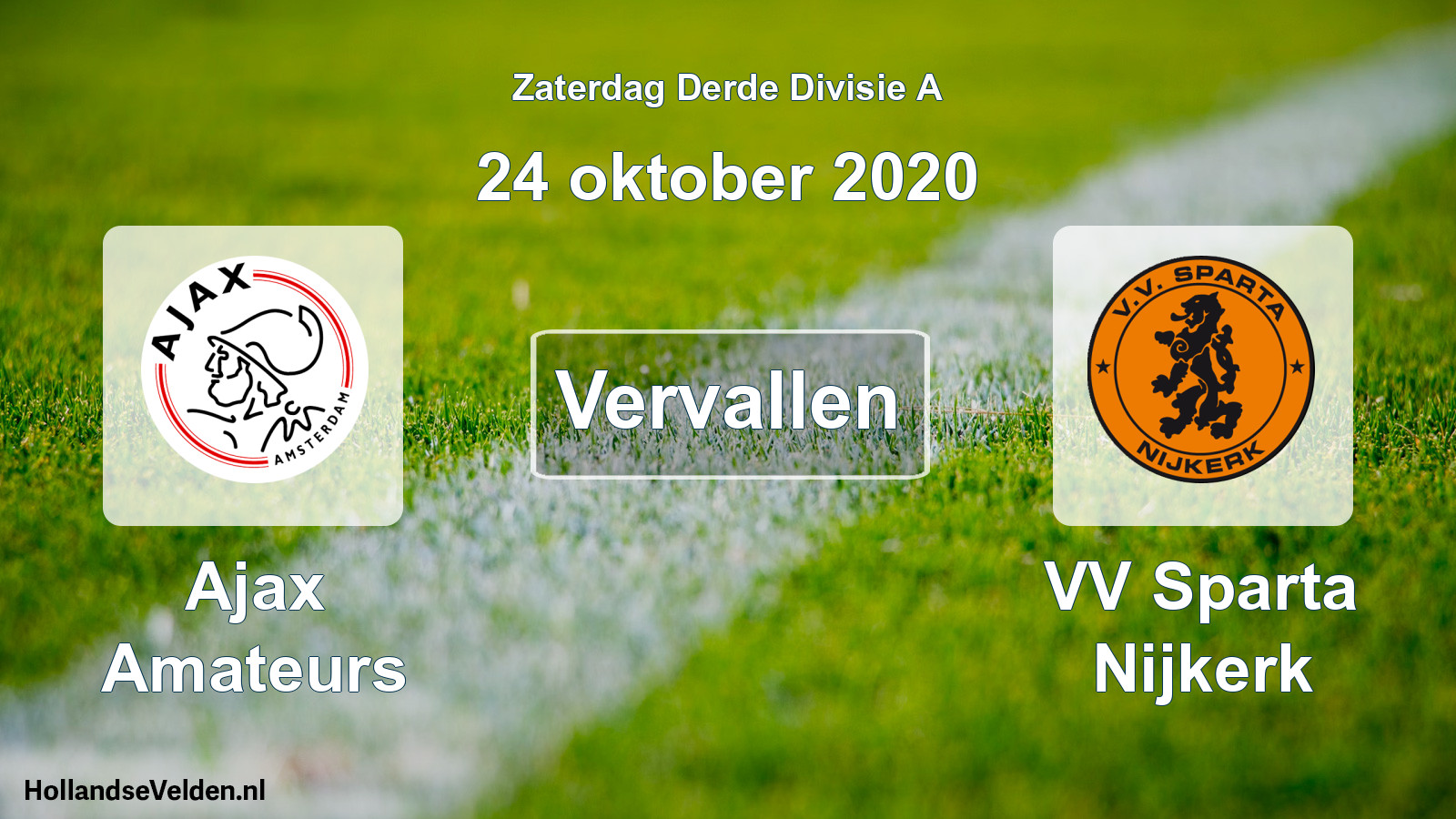 Scheduled Match: Ajax Amateurs - VV Sparta Nijkerk (24 October 2020)