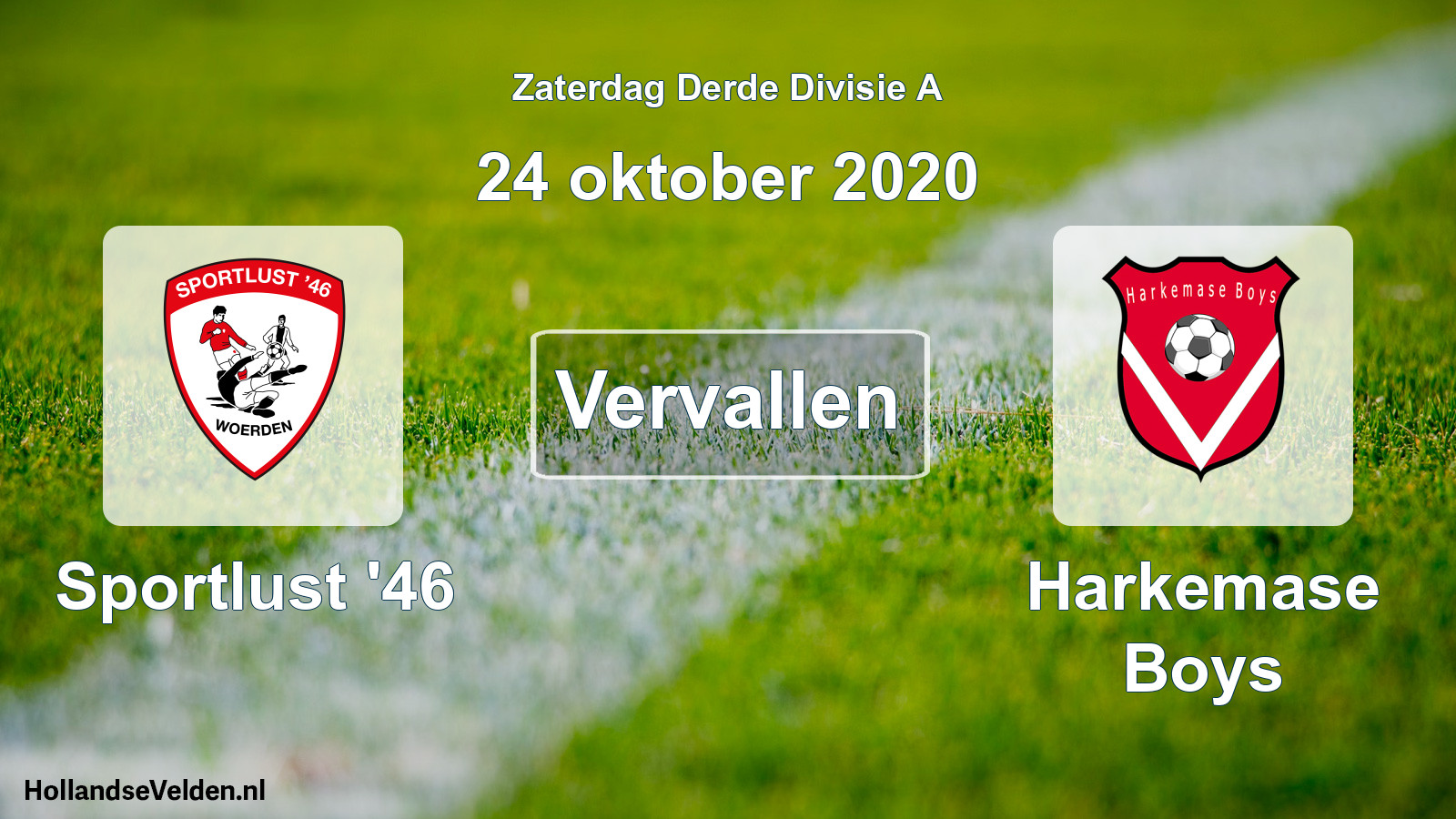 Scheduled Match: Sportlust '46 - Harkemase Boys (24 October 2020)