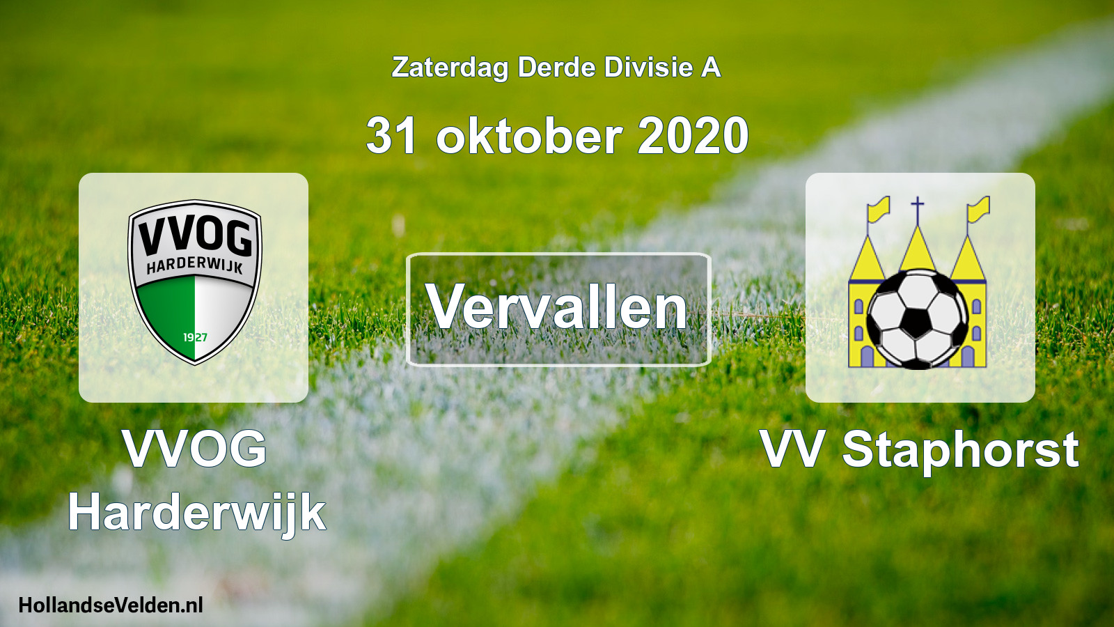 Scheduled Match: VVOG Harderwijk - VV Staphorst (31 October 2020)