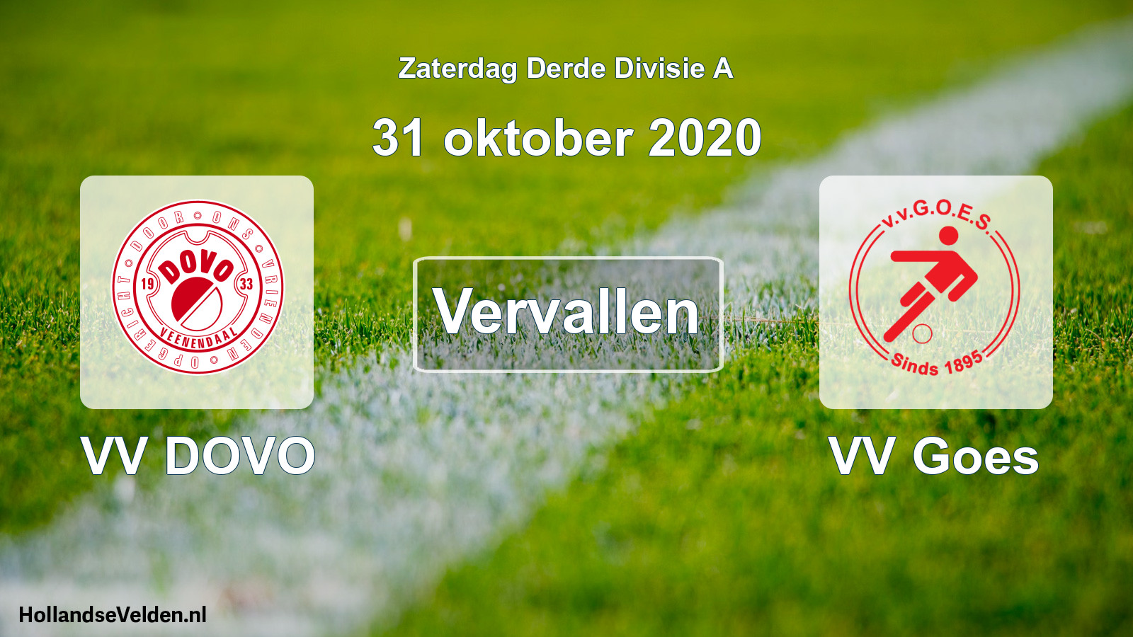 Scheduled Match: VV DOVO - VV Goes (31 October 2020)