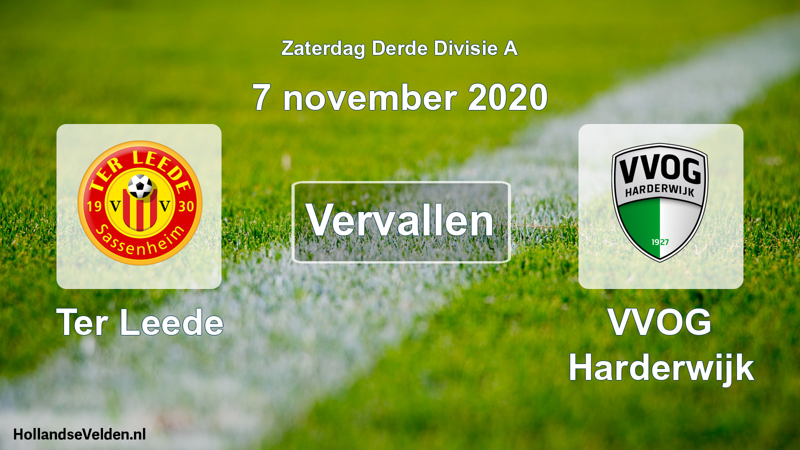Scheduled Match: Ter Leede - VVOG Harderwijk (7 November 2020)