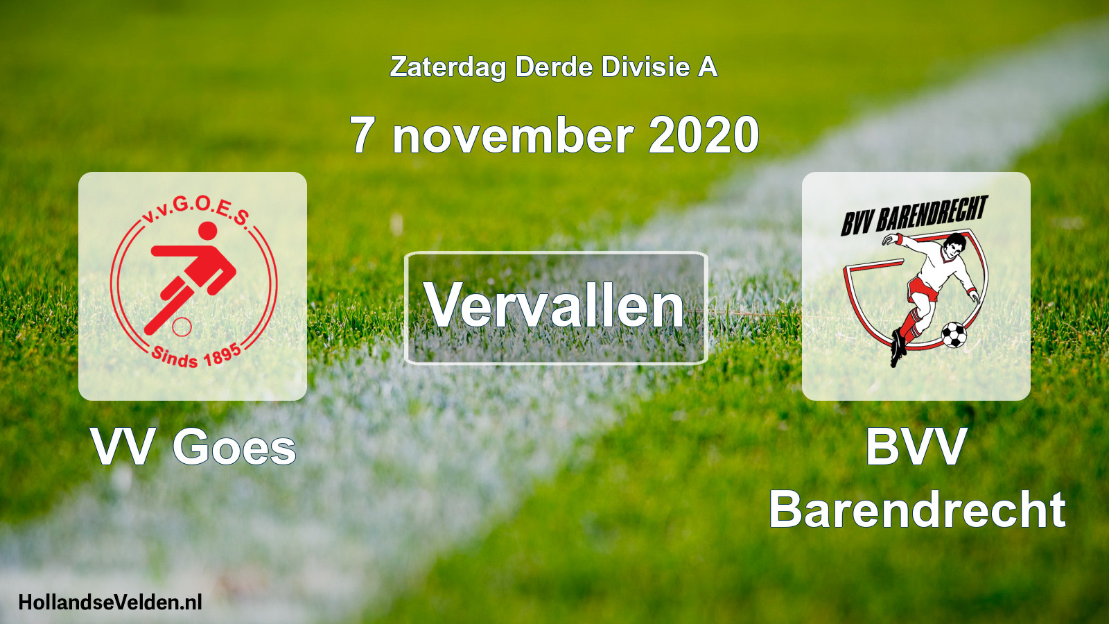 Scheduled Match: VV Goes - BVV Barendrecht (7 November 2020)