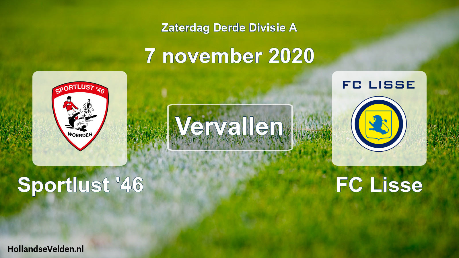 Scheduled Match: Sportlust '46 - FC Lisse (7 November 2020)