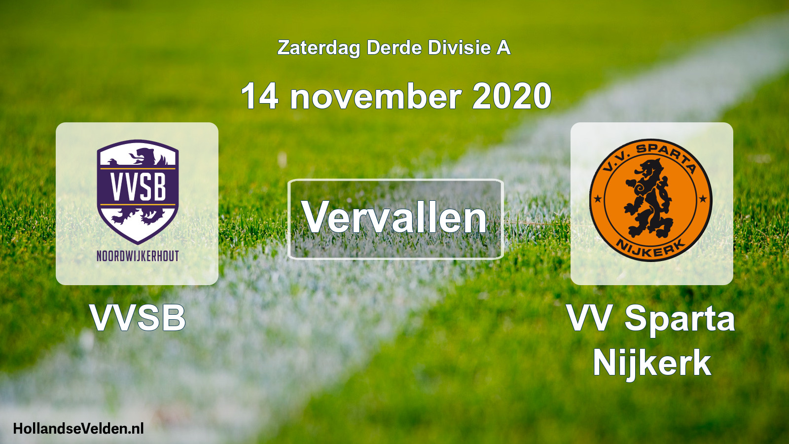 Scheduled Match: VVSB - VV Sparta Nijkerk (14 November 2020)