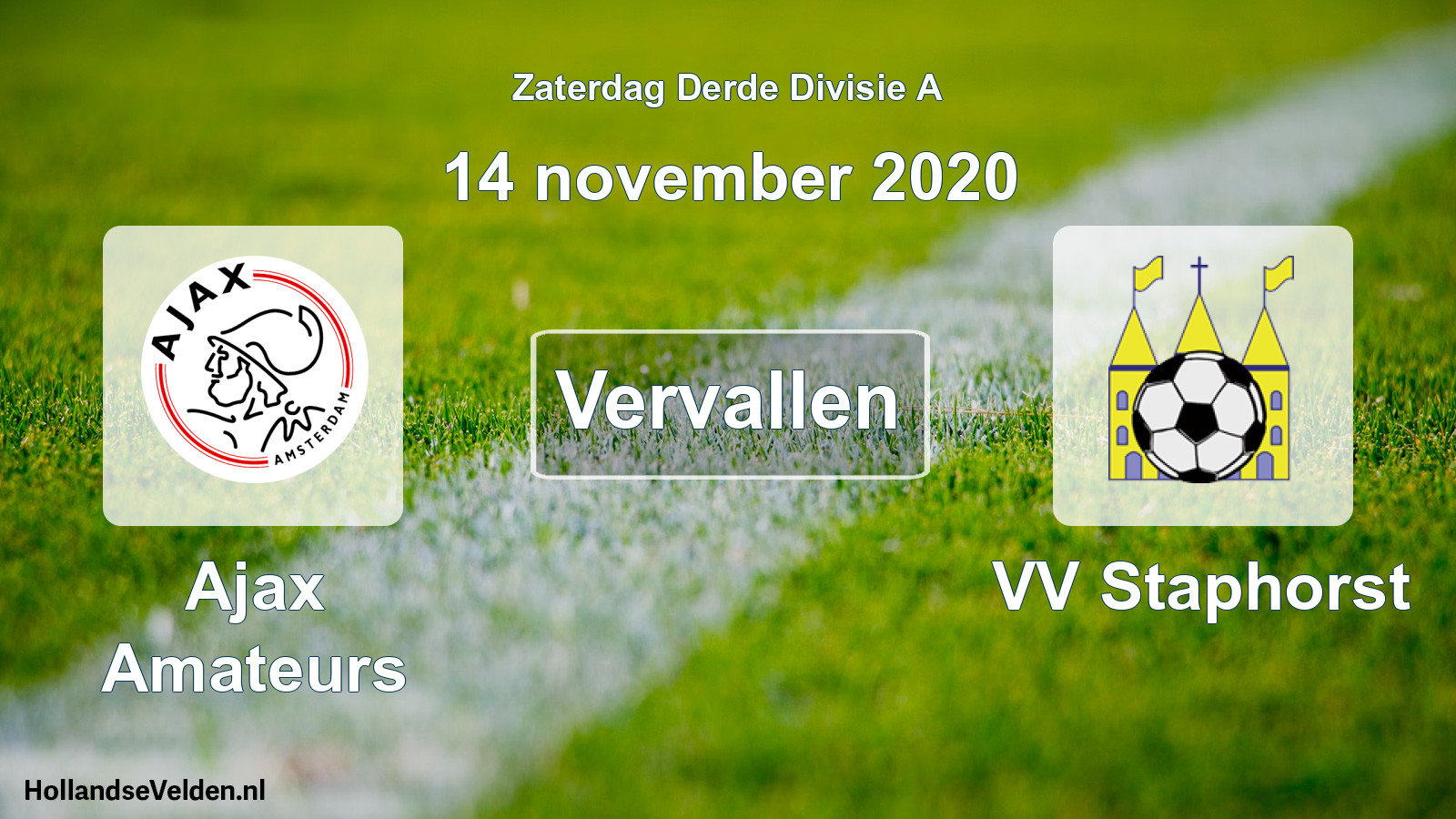 Scheduled Match: Ajax Amateurs - VV Staphorst (14 November 2020)