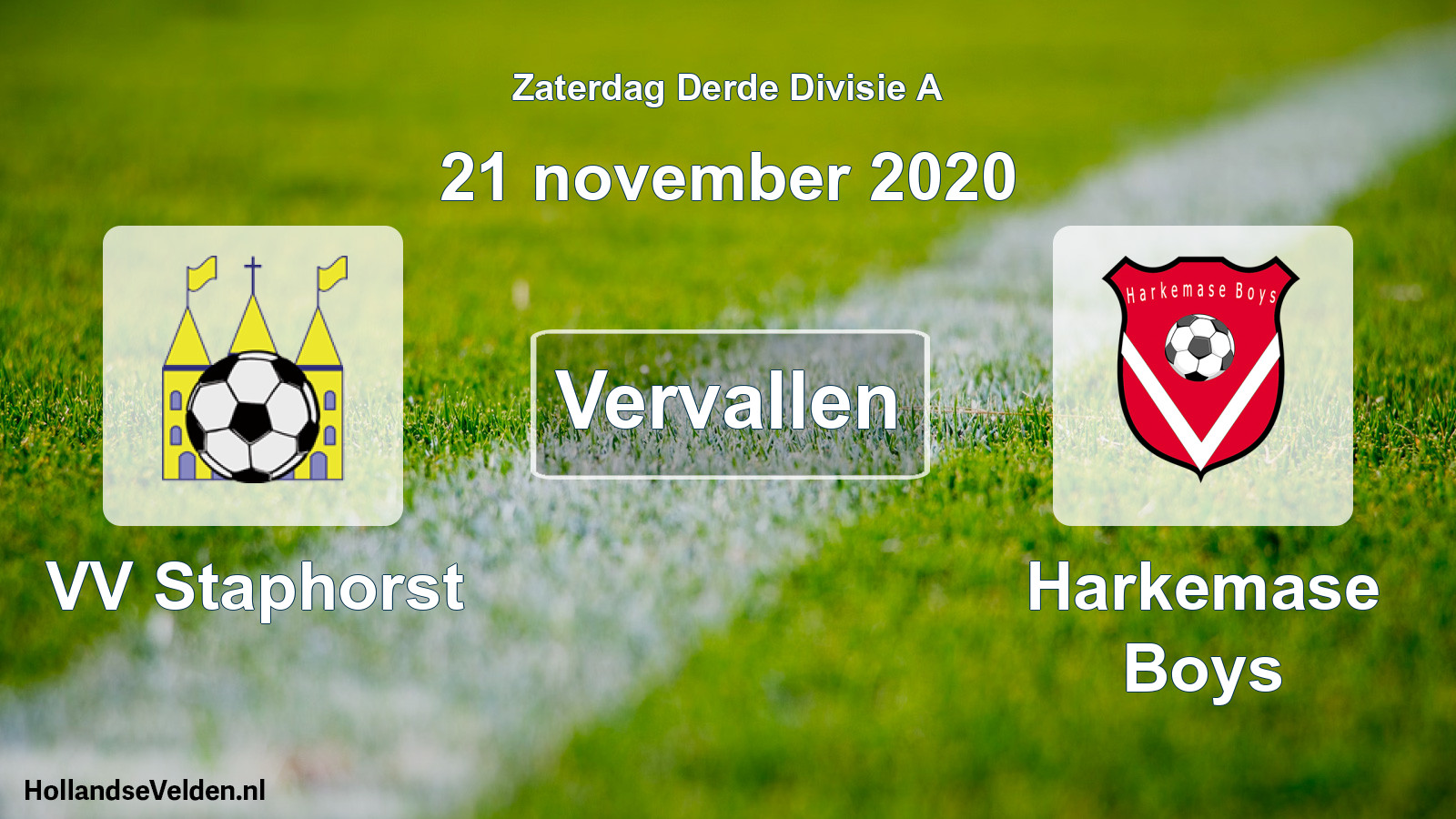 Scheduled Match: VV Staphorst - Harkemase Boys (21 November 2020)