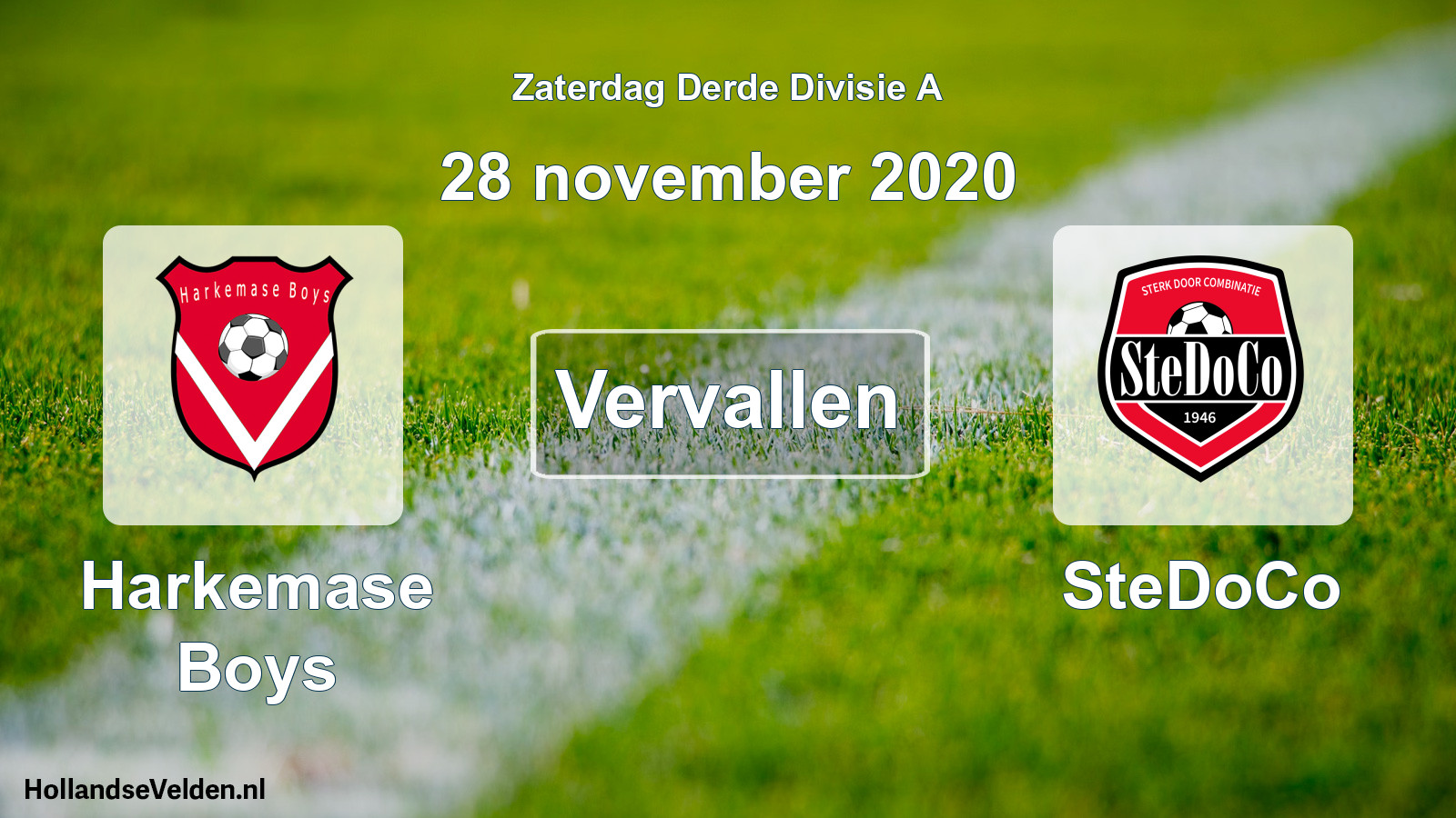 Scheduled Match: Harkemase Boys - SteDoCo (28 November 2020)