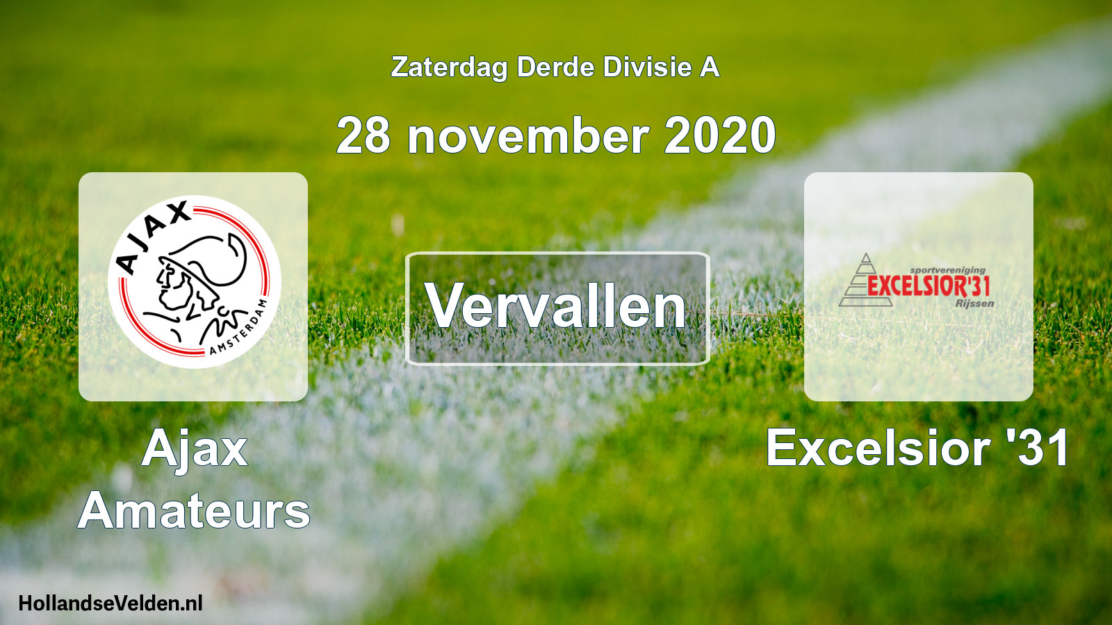 Scheduled Match: Ajax Amateurs - Excelsior '31 (28 November 2020)
