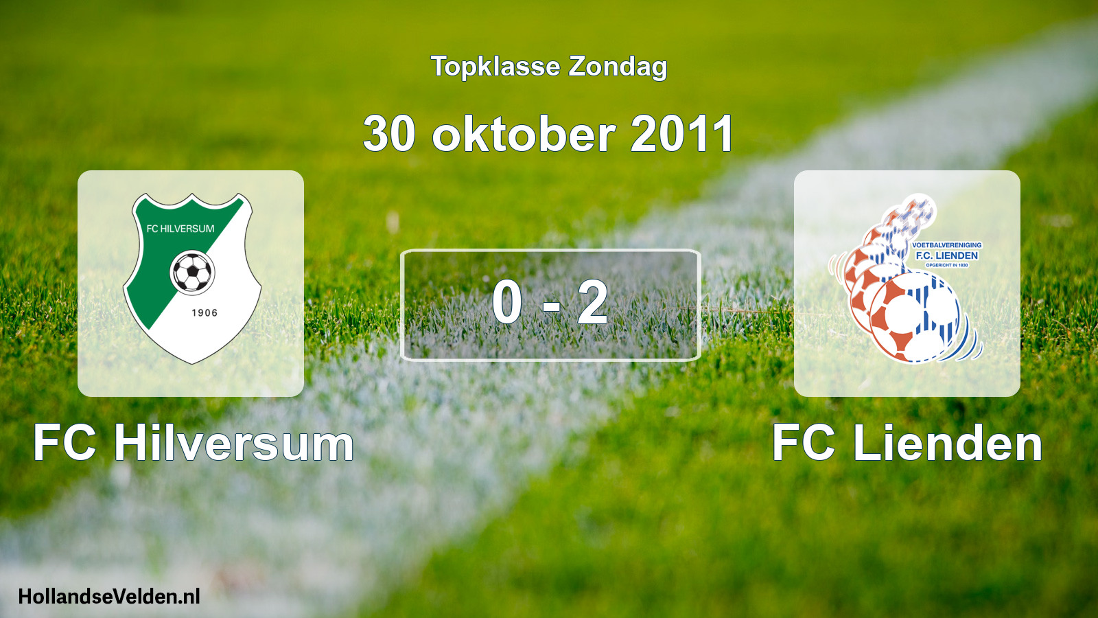 Total number of matches played: FC Hilversum - FC Lienden 0 - 2 (30 October 2011)