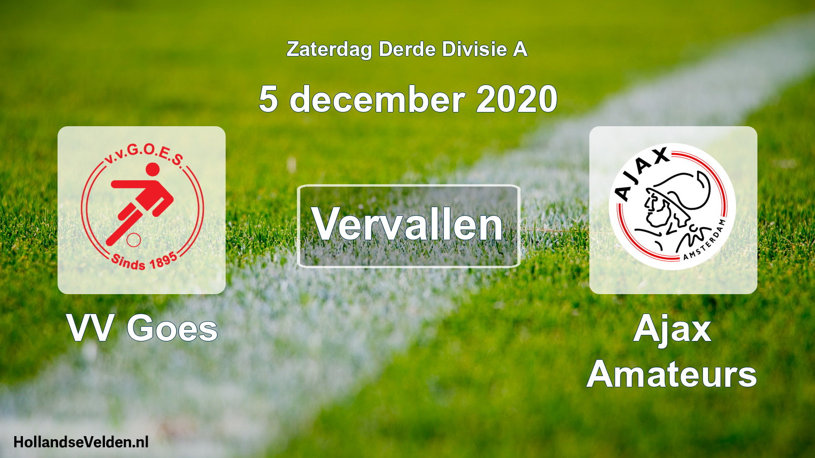 Scheduled Match: VV Goes - Ajax Amateurs (5 December 2020)