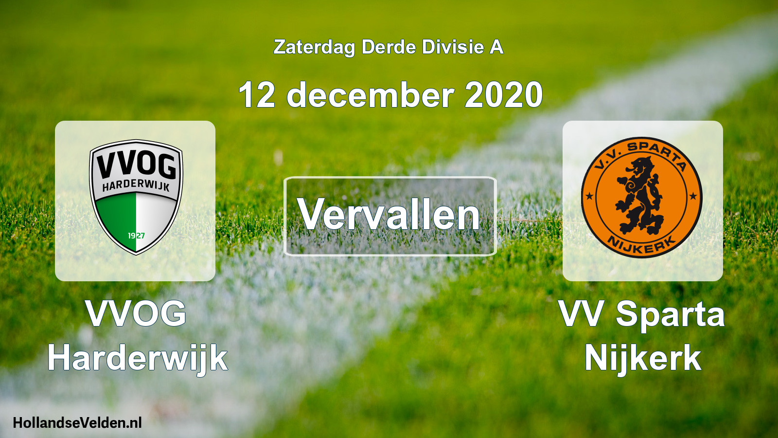 Scheduled Match: VVOG Harderwijk - VV Sparta Nijkerk (12 December 2020)