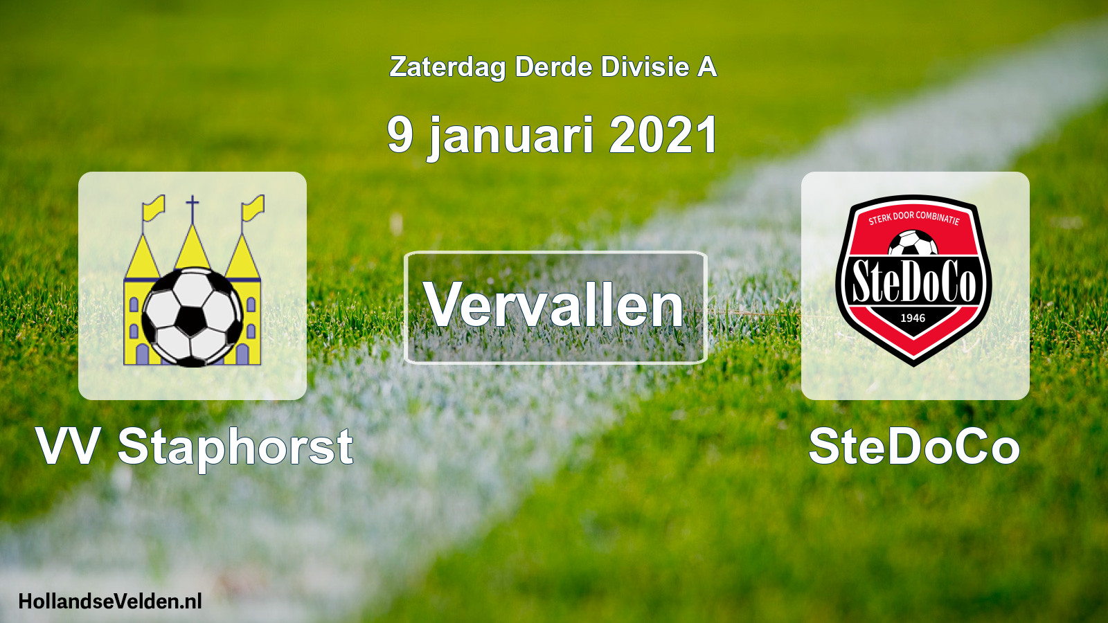 Scheduled Match: VV Staphorst - SteDoCo (9 January 2021)
