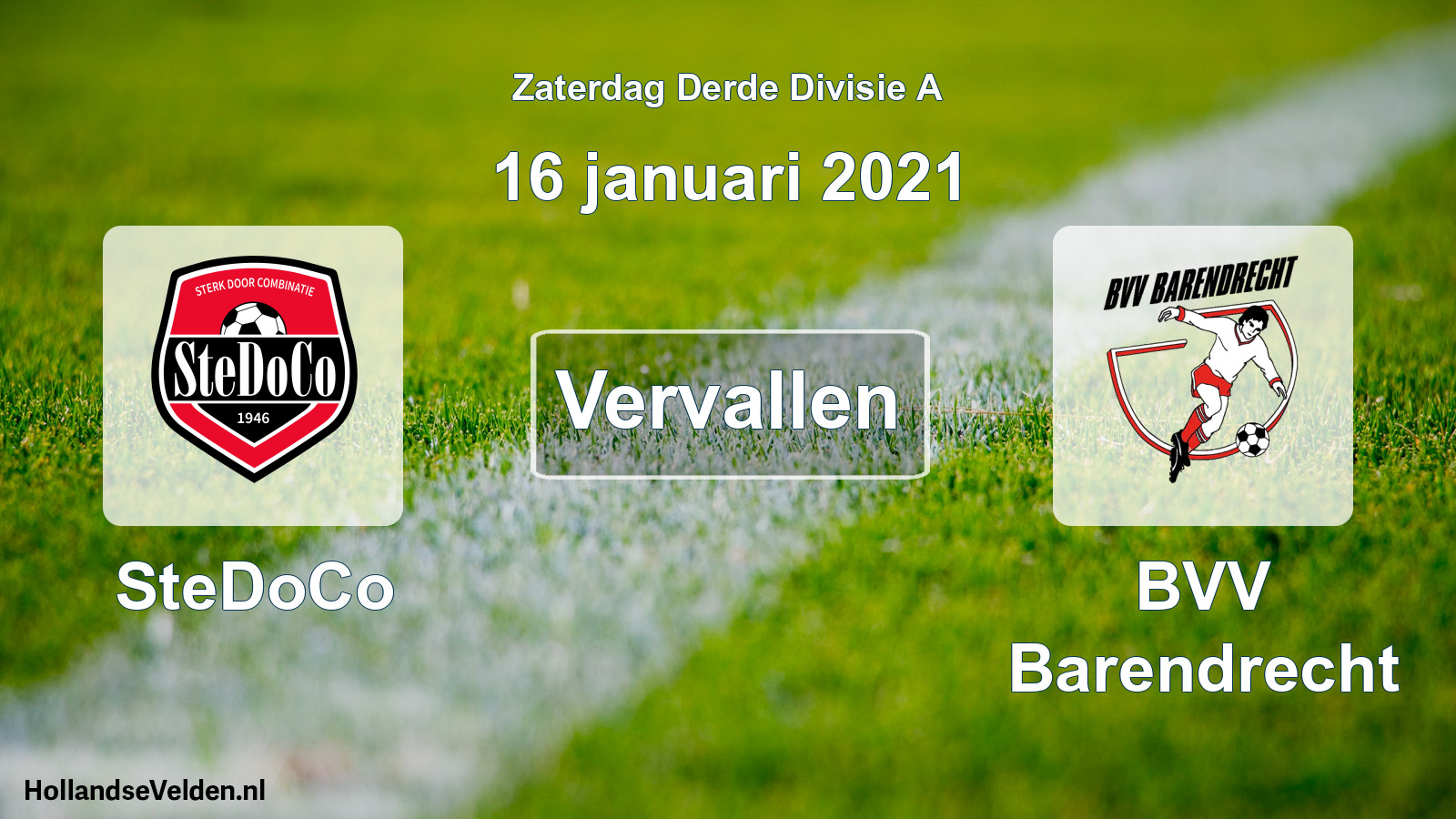 Scheduled Match: SteDoCo - BVV Barendrecht (16 January 2021)