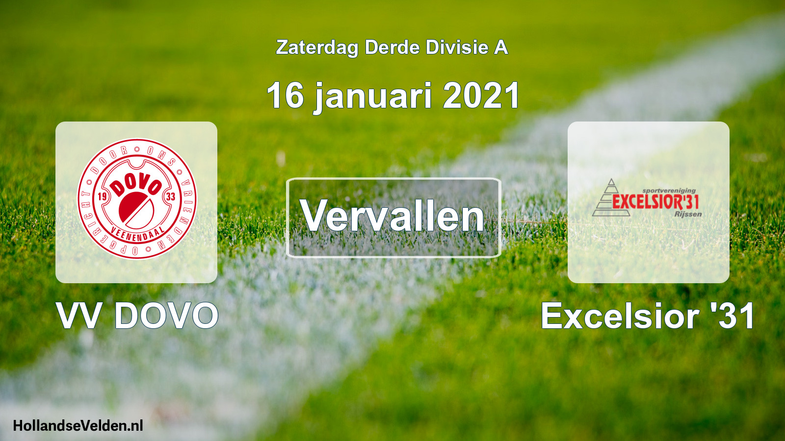 Scheduled Match: VV DOVO - Excelsior '31 (16 January 2021)