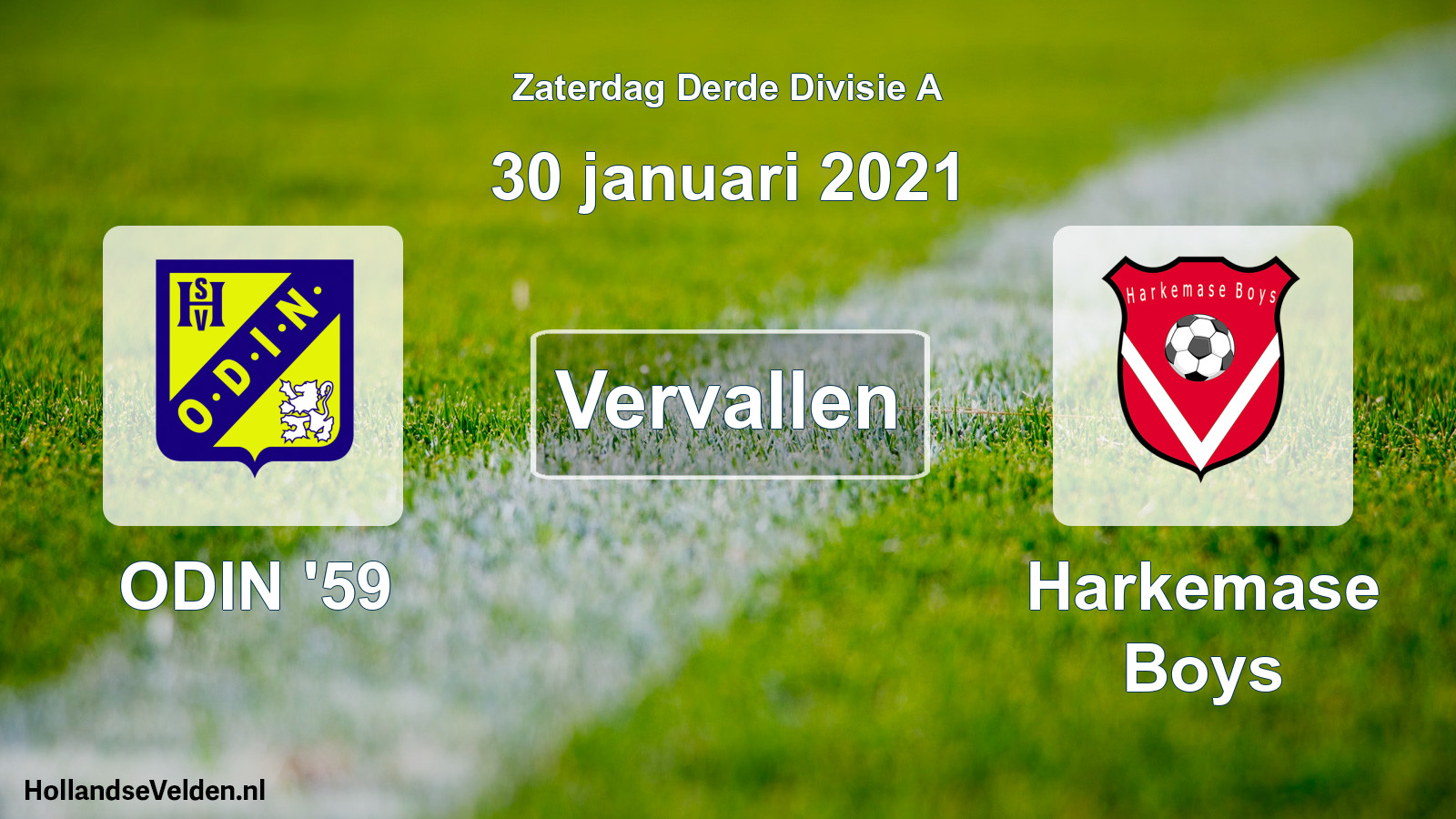 Scheduled Match: ODIN '59 - Harkemase Boys (30 January 2021)