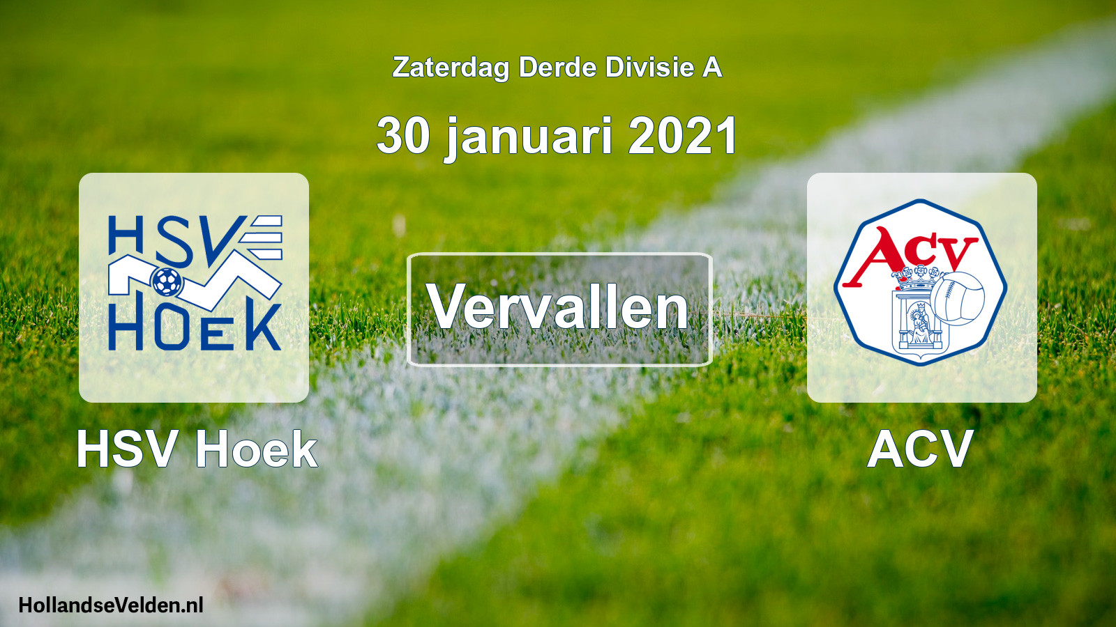 Scheduled Match: HSV Hoek - ACV (30 January 2021)