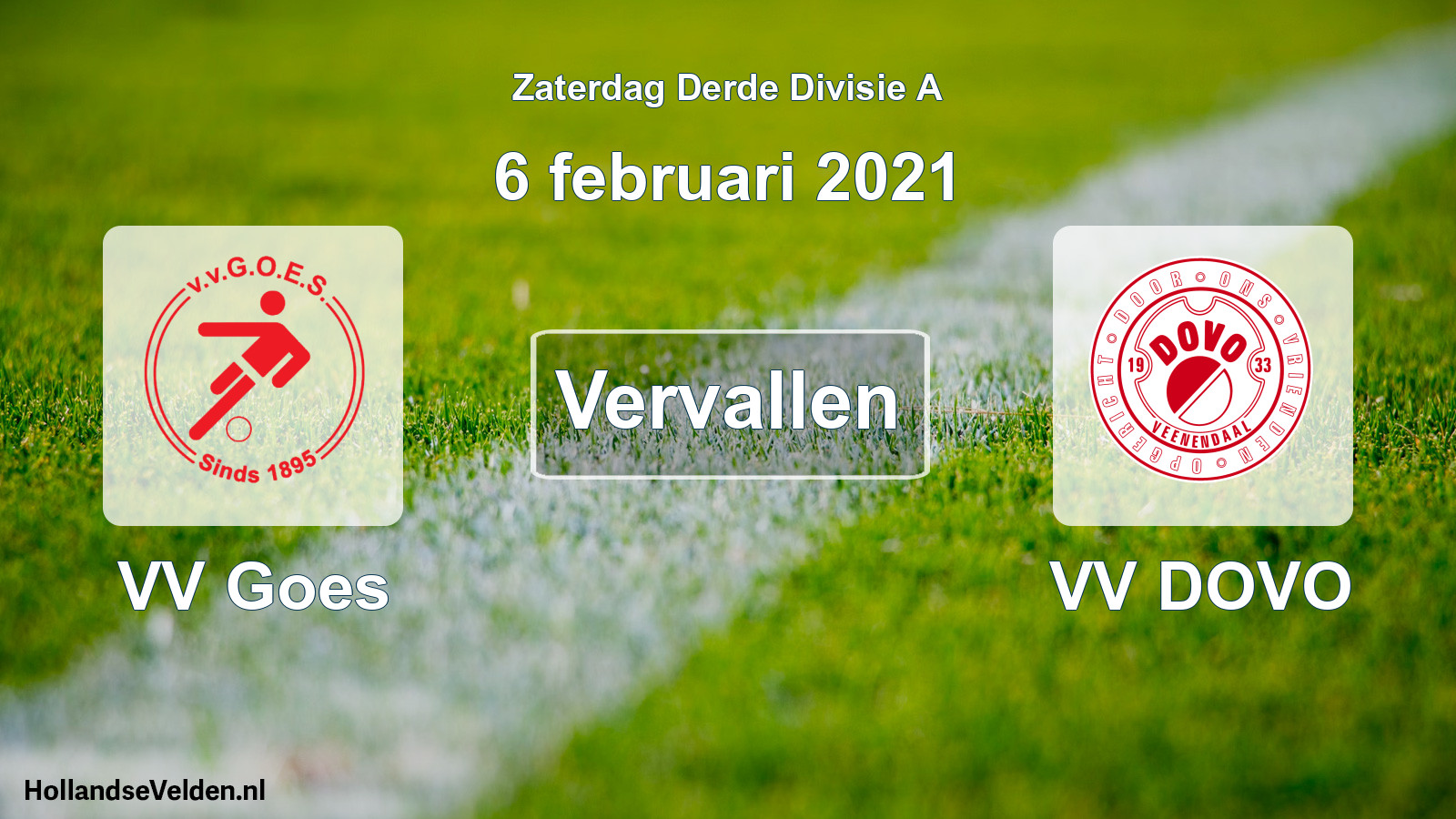 Scheduled Match: VV Goes - VV DOVO (6 February 2021)