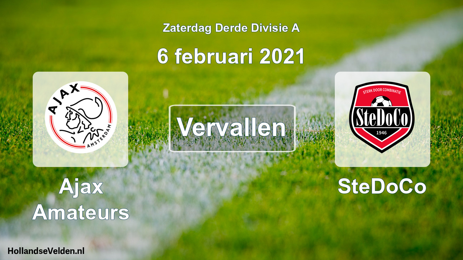 Scheduled Match: Ajax Amateurs - SteDoCo (6 February 2021)
