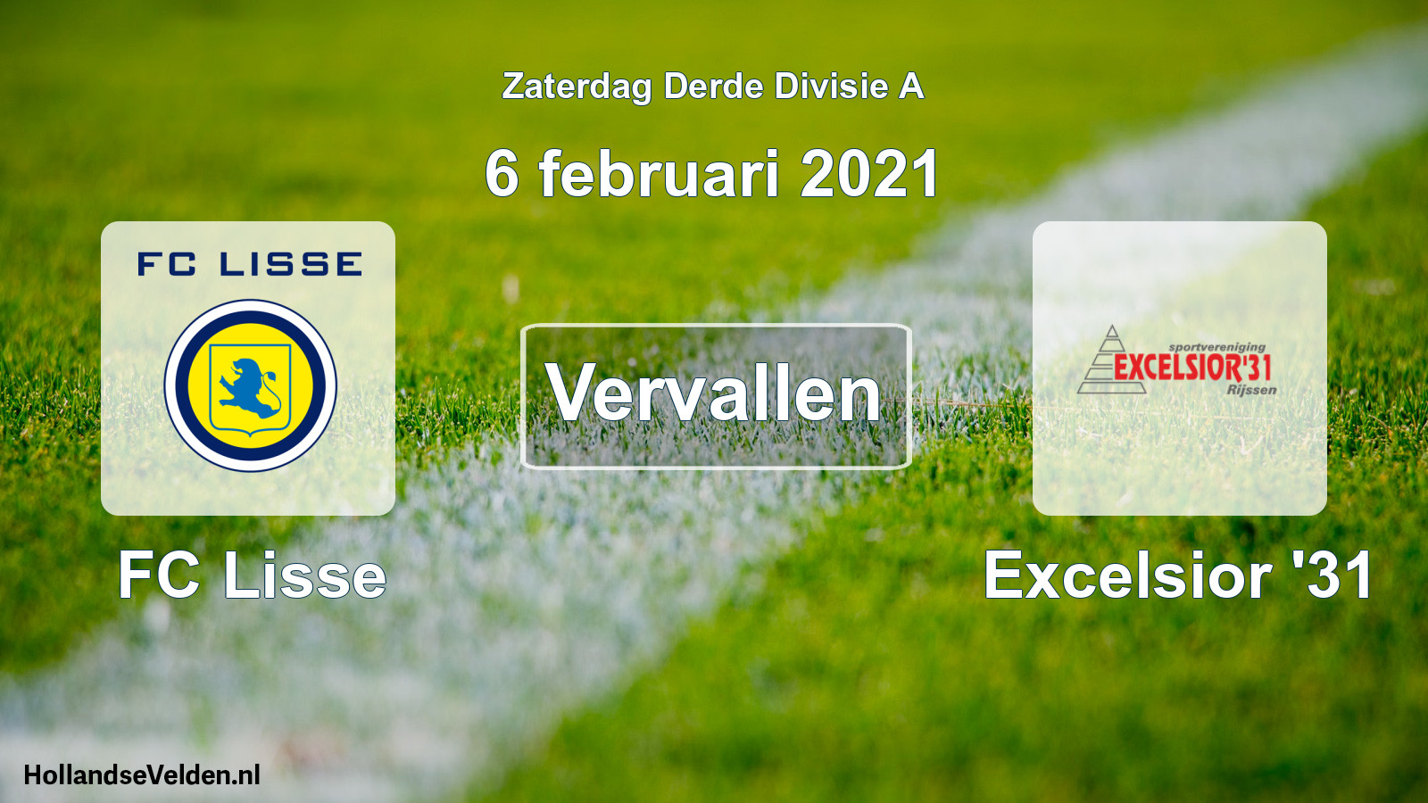 Scheduled Match: FC Lisse - Excelsior '31 (6 February 2021)