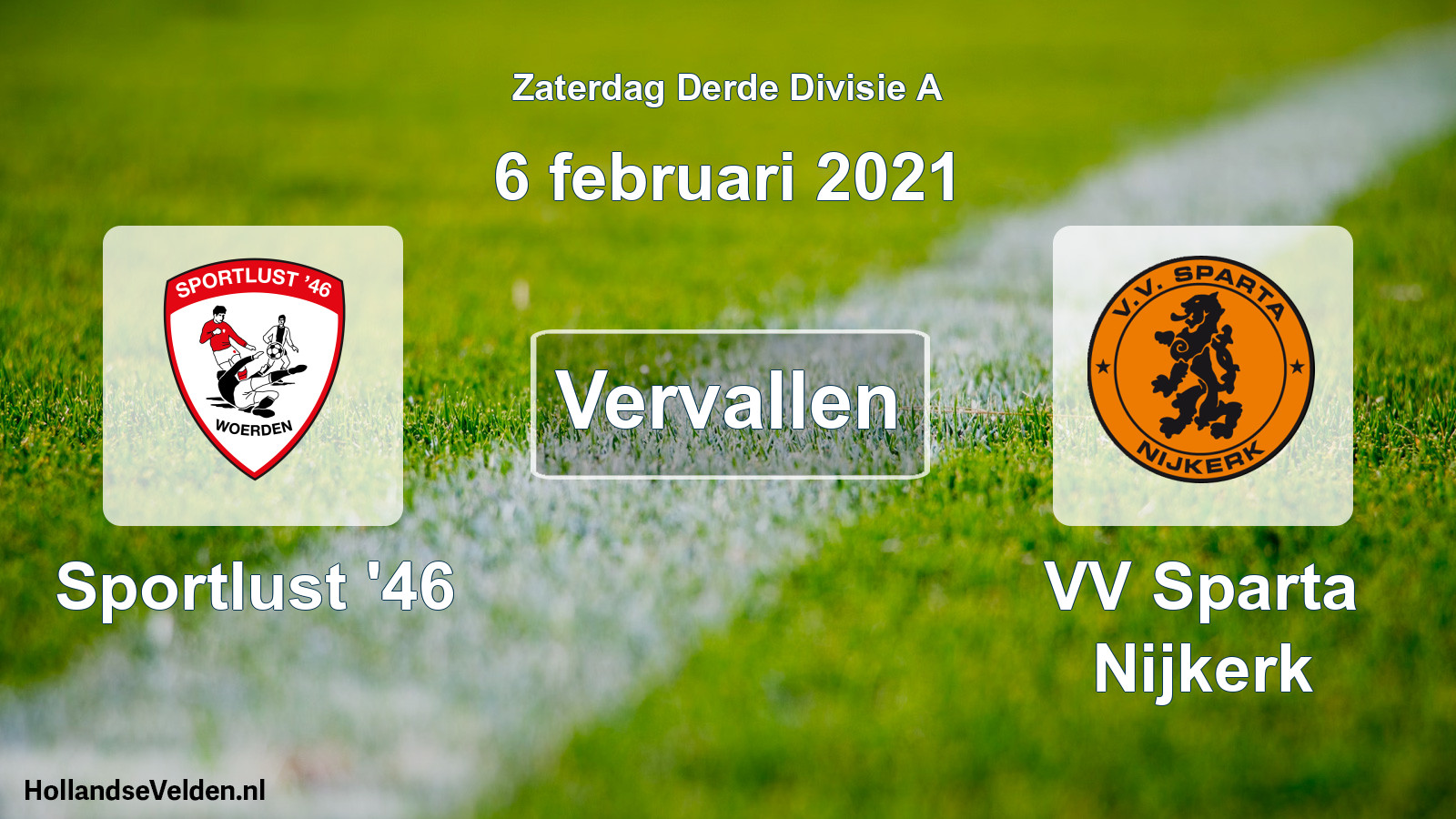 Scheduled Match: Sportlust '46 - VV Sparta Nijkerk (6 February 2021)