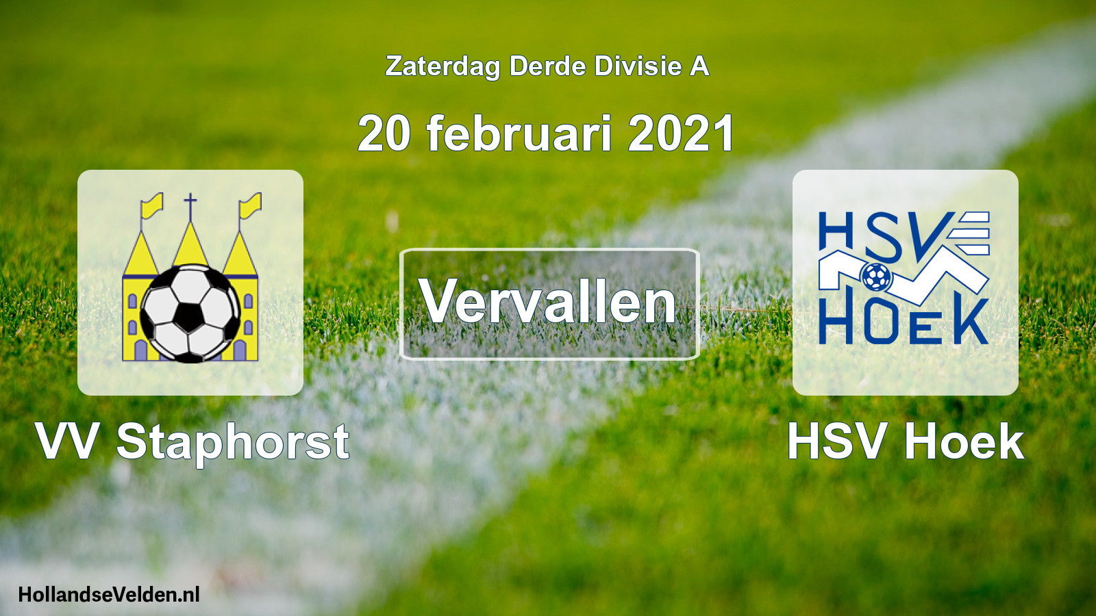 Scheduled Match: VV Staphorst - HSV Hoek (20 February 2021)