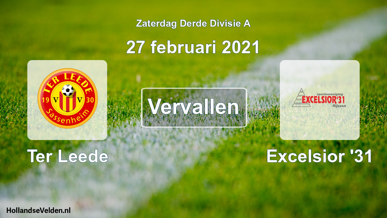 Scheduled Match: Ter Leede - Excelsior '31 (27 February 2021)