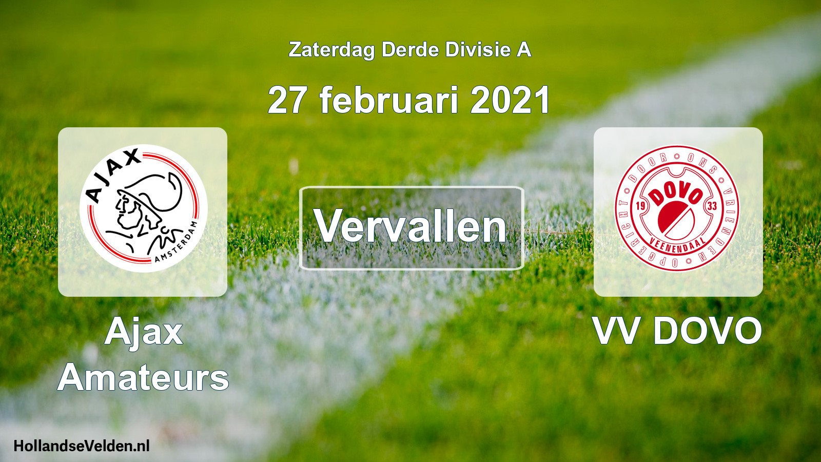 Scheduled Match: Ajax Amateurs - VV DOVO (27 February 2021)