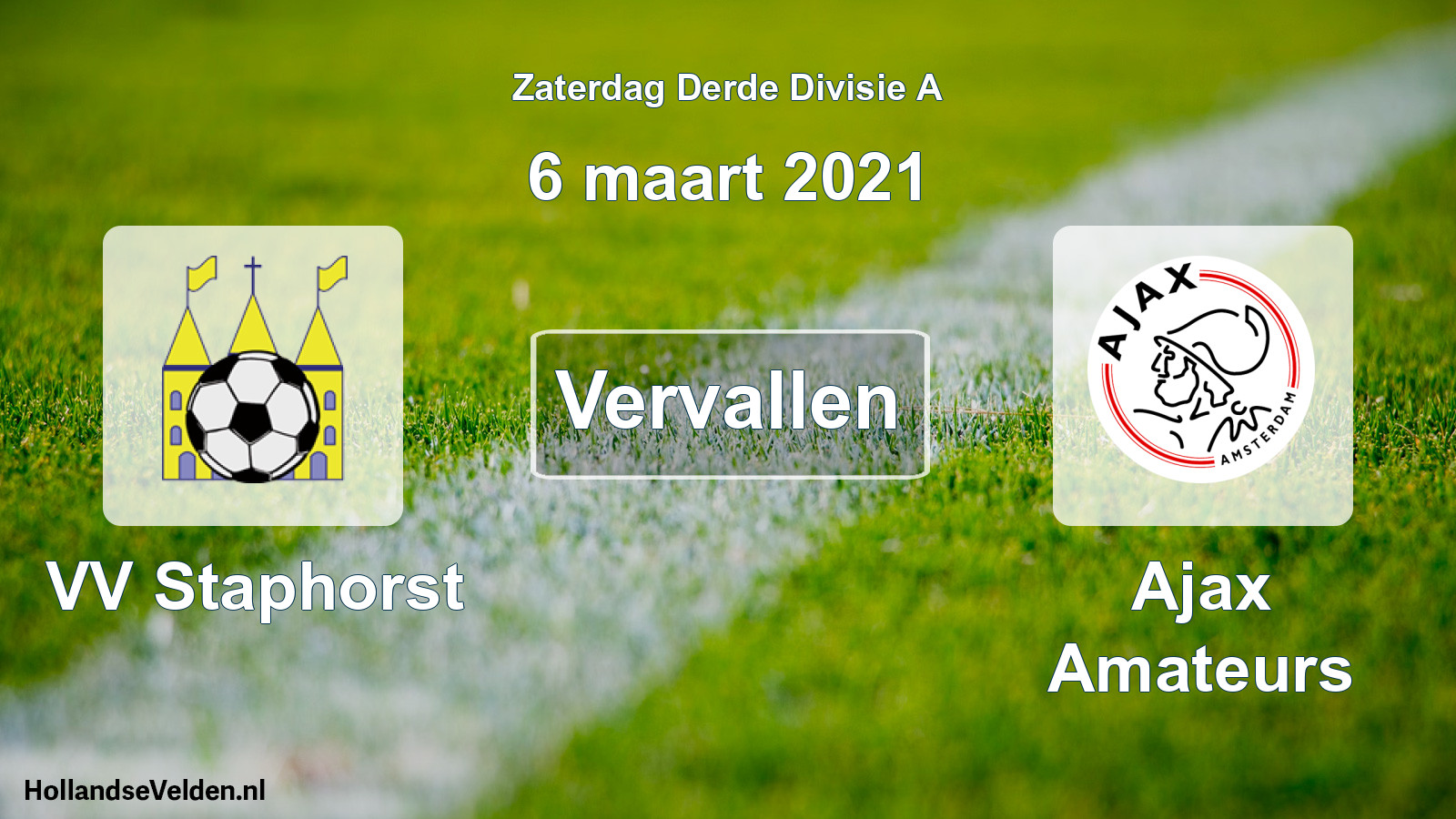 Scheduled Match: VV Staphorst - Ajax Amateurs (6 March 2021)