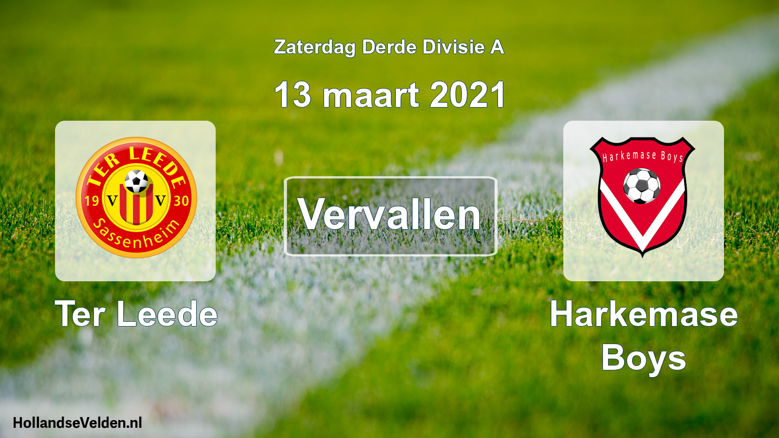 Scheduled Match: Ter Leede - Harkemase Boys (13 March 2021)
