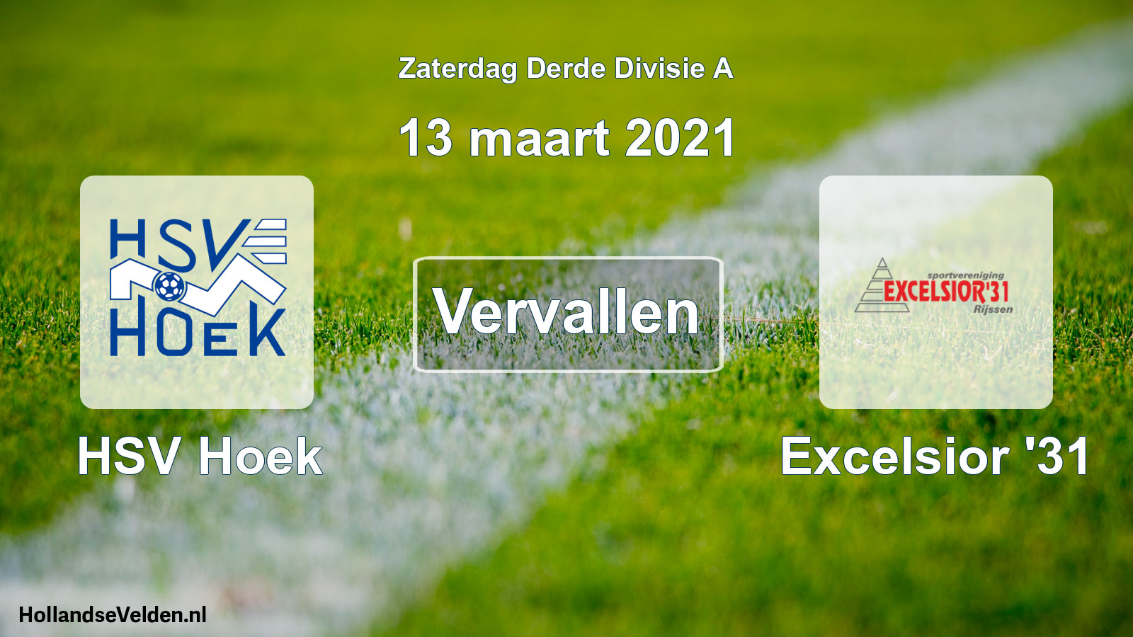 Scheduled Match: HSV Hoek - Excelsior '31 (13 March 2021)