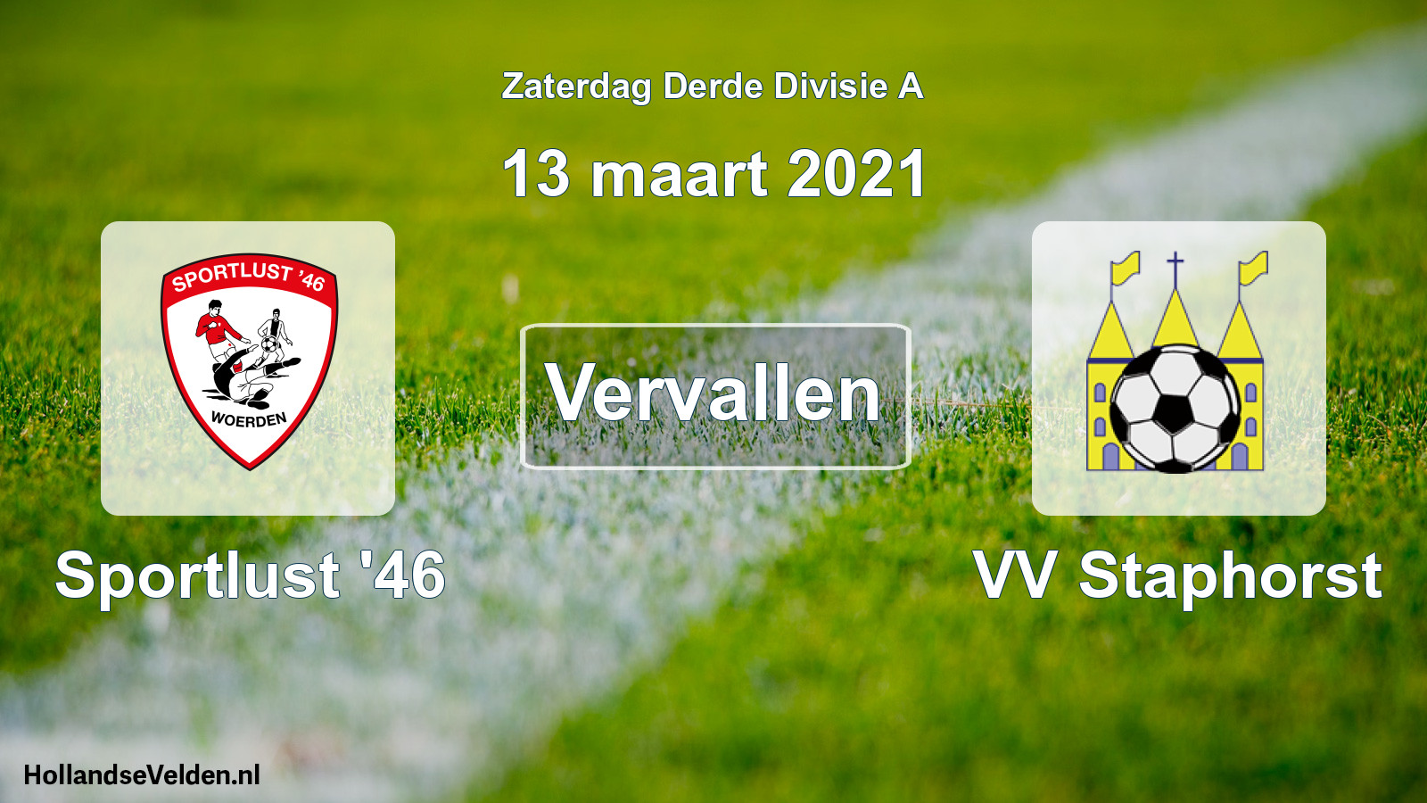 Scheduled Match: Sportlust '46 - VV Staphorst (13 March 2021)