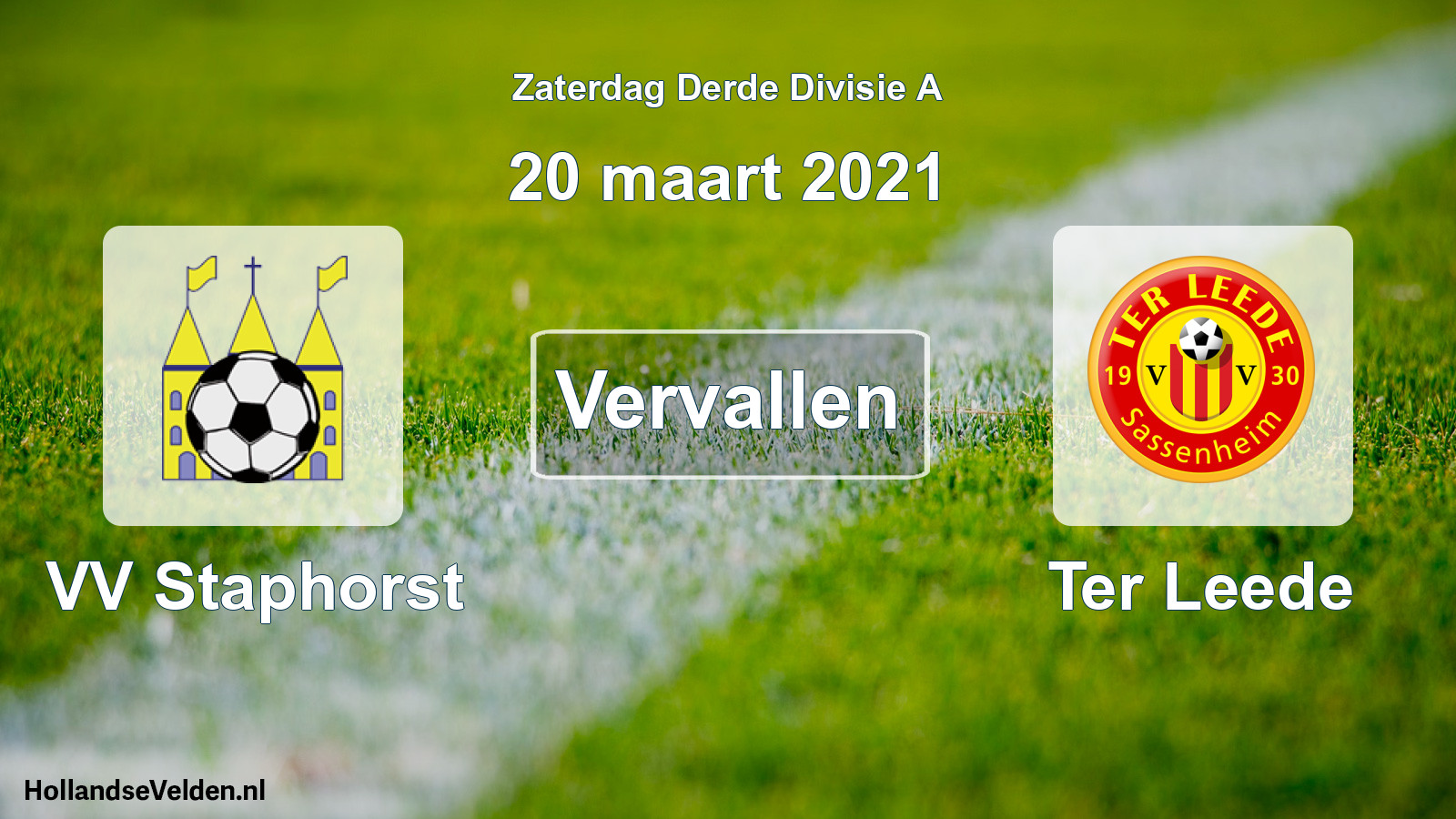 Scheduled Match: VV Staphorst - Ter Leede (20 March 2021)