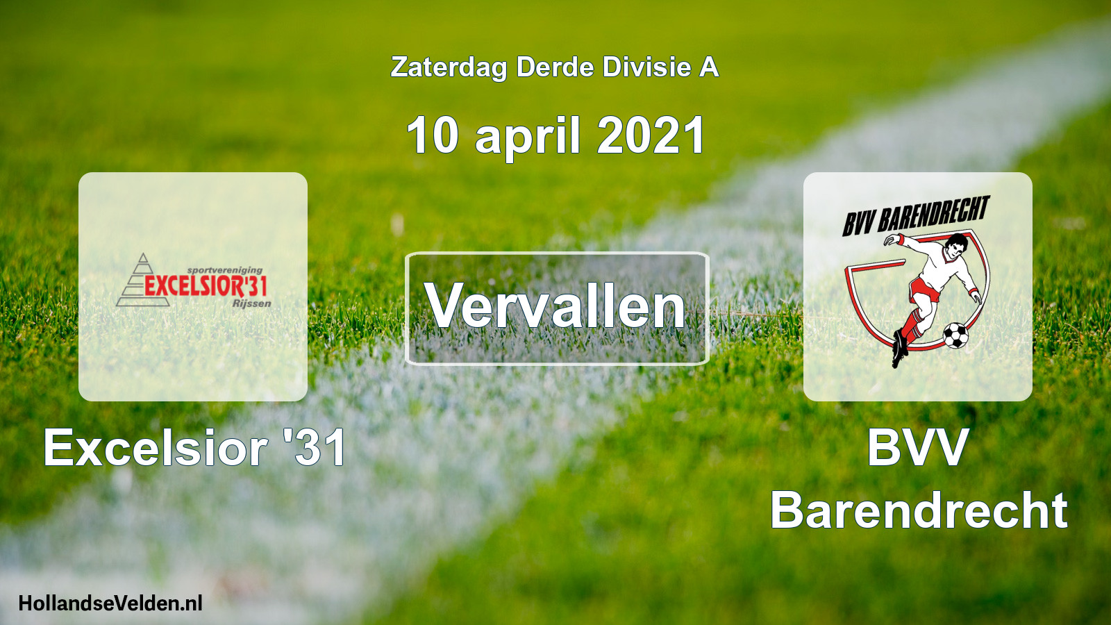 Scheduled Match: Excelsior '31 - BVV Barendrecht (10 April 2021)