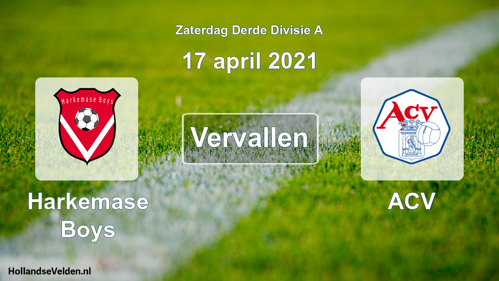 Scheduled Match: Harkemase Boys - ACV (17 April 2021)
