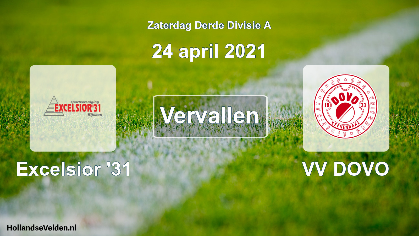 Scheduled Match: Excelsior '31 - VV DOVO (24 April 2021)