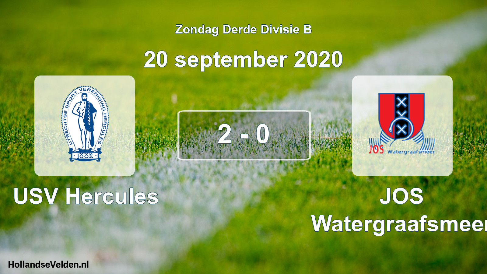 Total number of matches played: USV Hercules - JOS Watergraafsmeer 2 - 0 (20 September 2020)