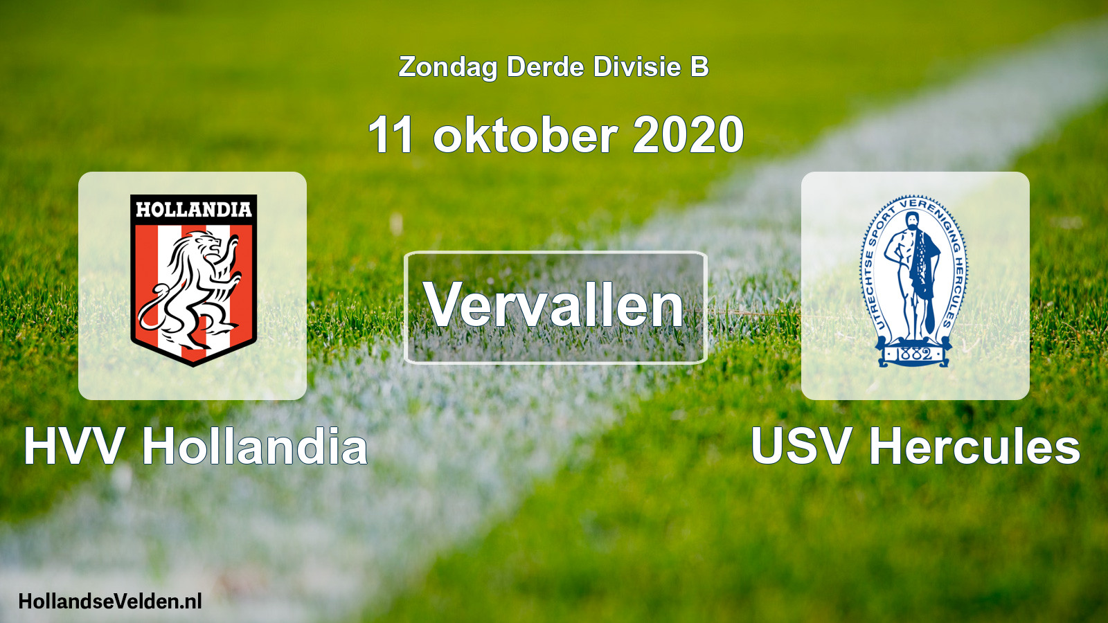 Scheduled Match: HVV Hollandia - USV Hercules (11 October 2020)