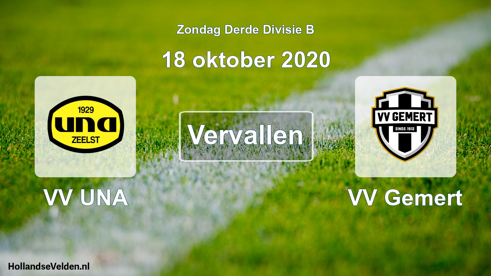 Scheduled Match: VV UNA - VV Gemert (18 October 2020)