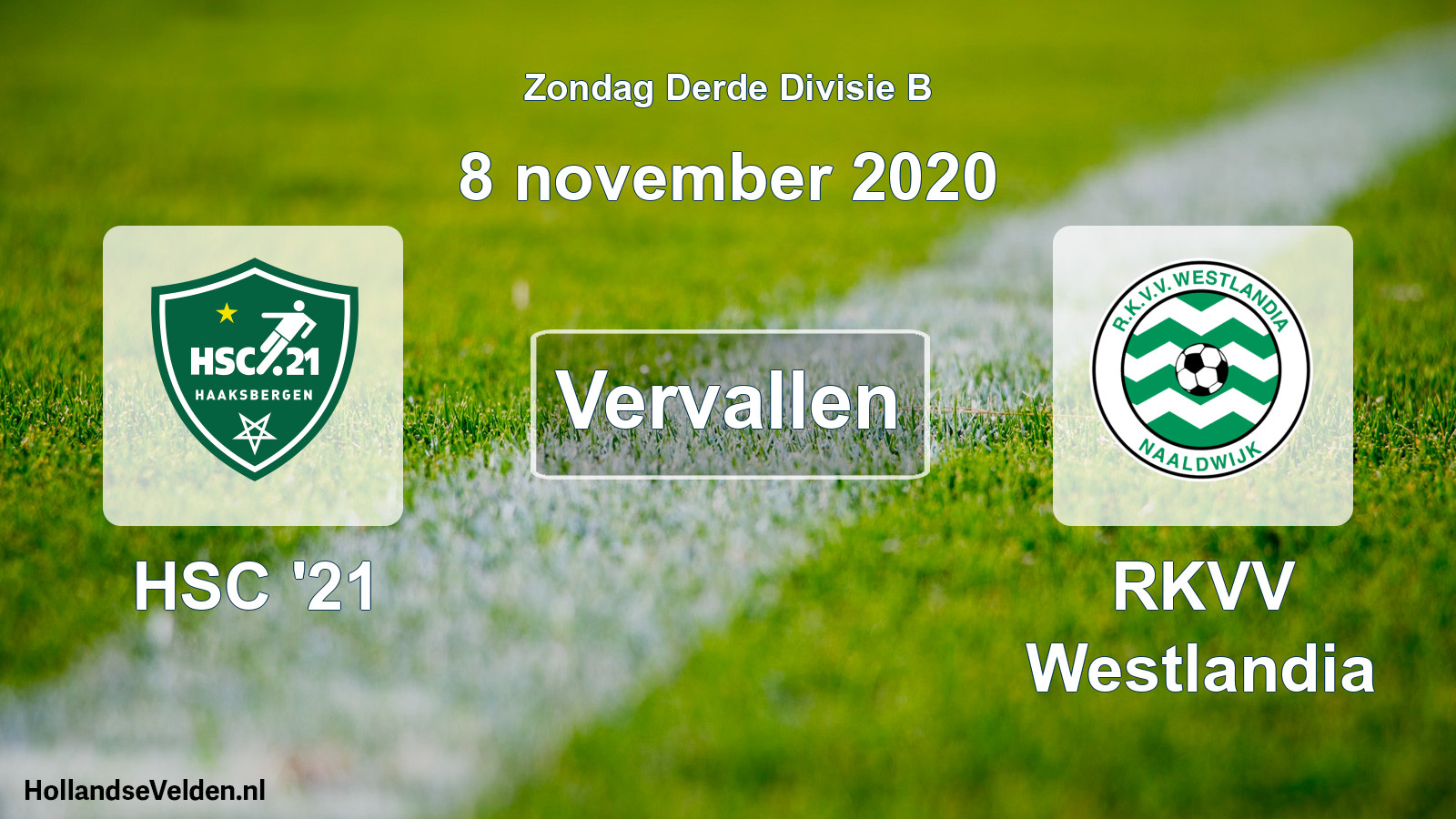 Scheduled Match: HSC '21 - RKVV Westlandia (8 November 2020)