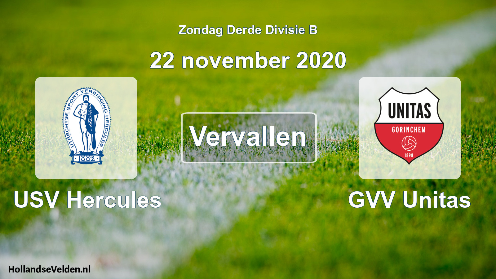 Scheduled Match: USV Hercules - GVV Unitas (22 November 2020)
