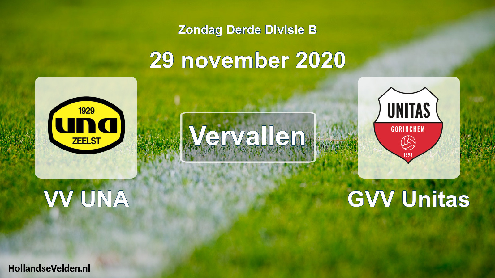 Scheduled Match: VV UNA - GVV Unitas (29 November 2020)