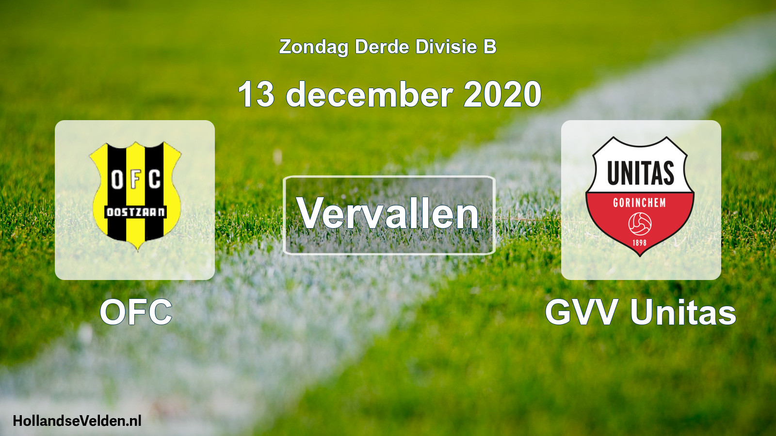 Scheduled Match: OFC - GVV Unitas (13 December 2020)