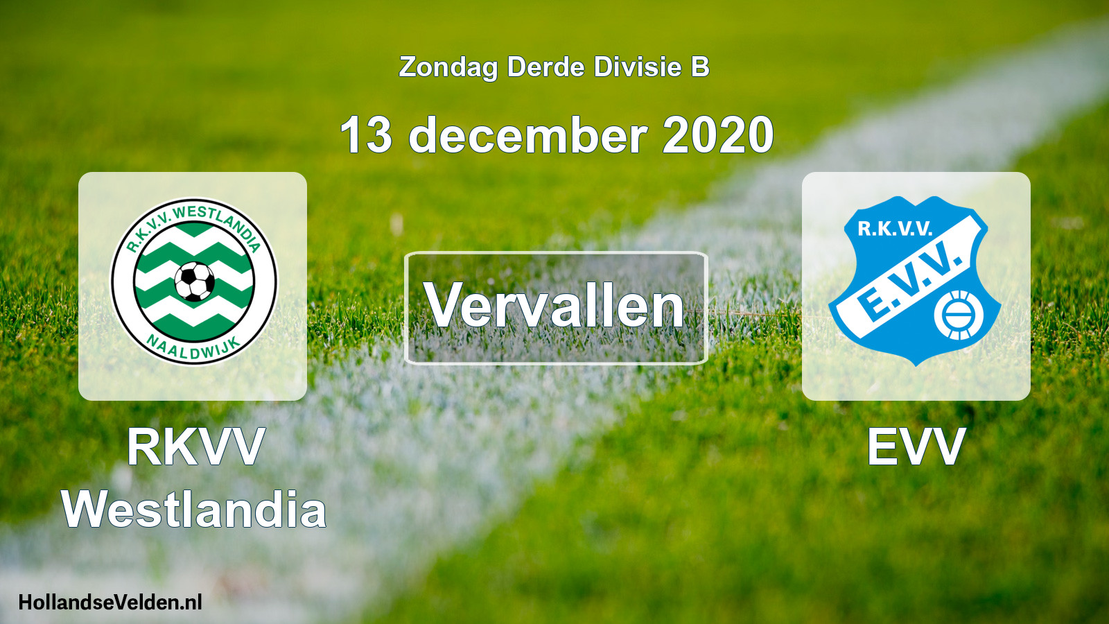 Scheduled Match: RKVV Westlandia - EVV (13 December 2020)