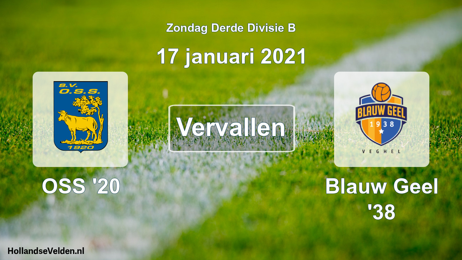 Scheduled Match: OSS '20 - Blauw Geel '38 (17 January 2021)