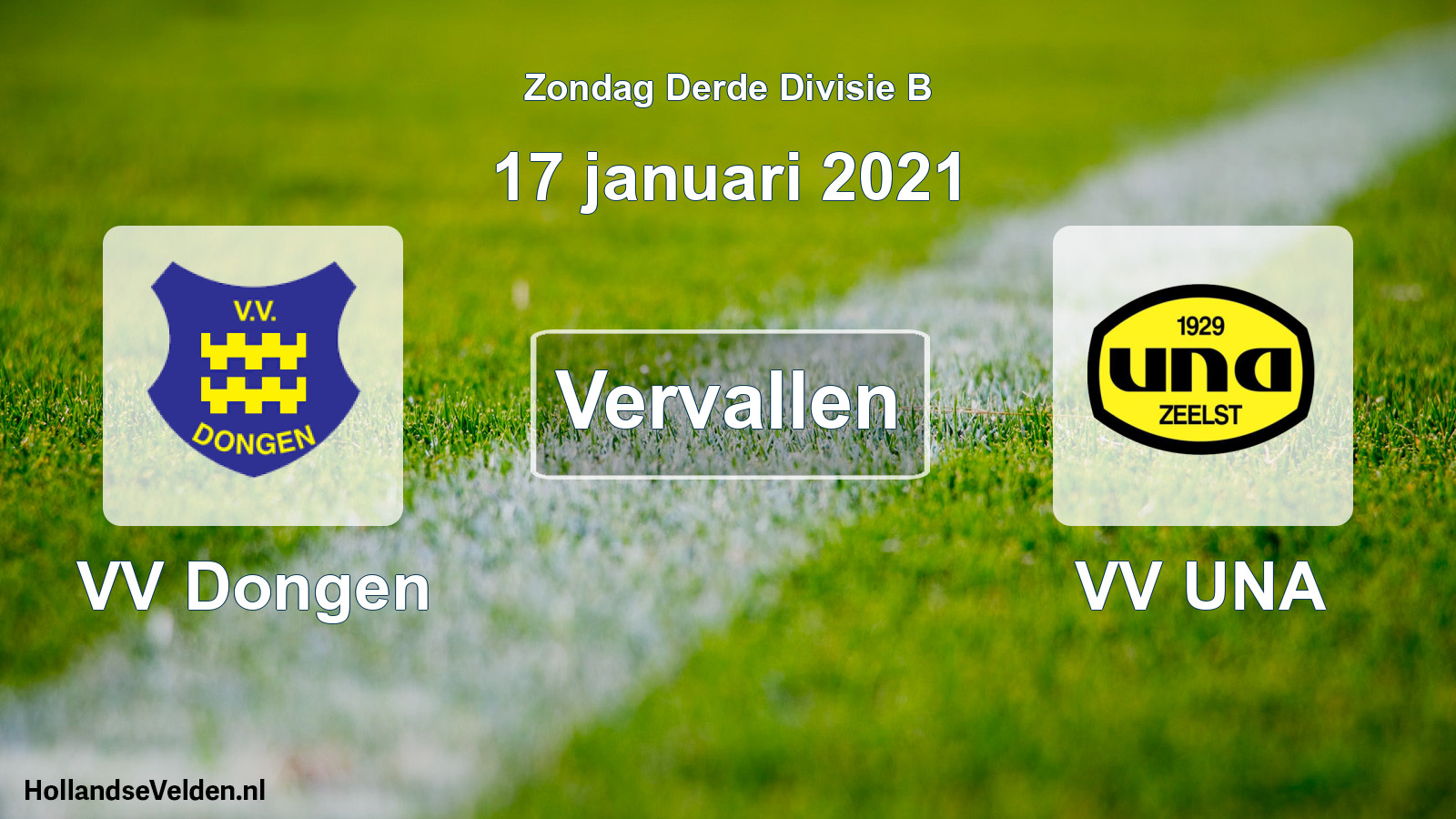 Scheduled Match: VV Dongen - VV UNA (17 January 2021)
