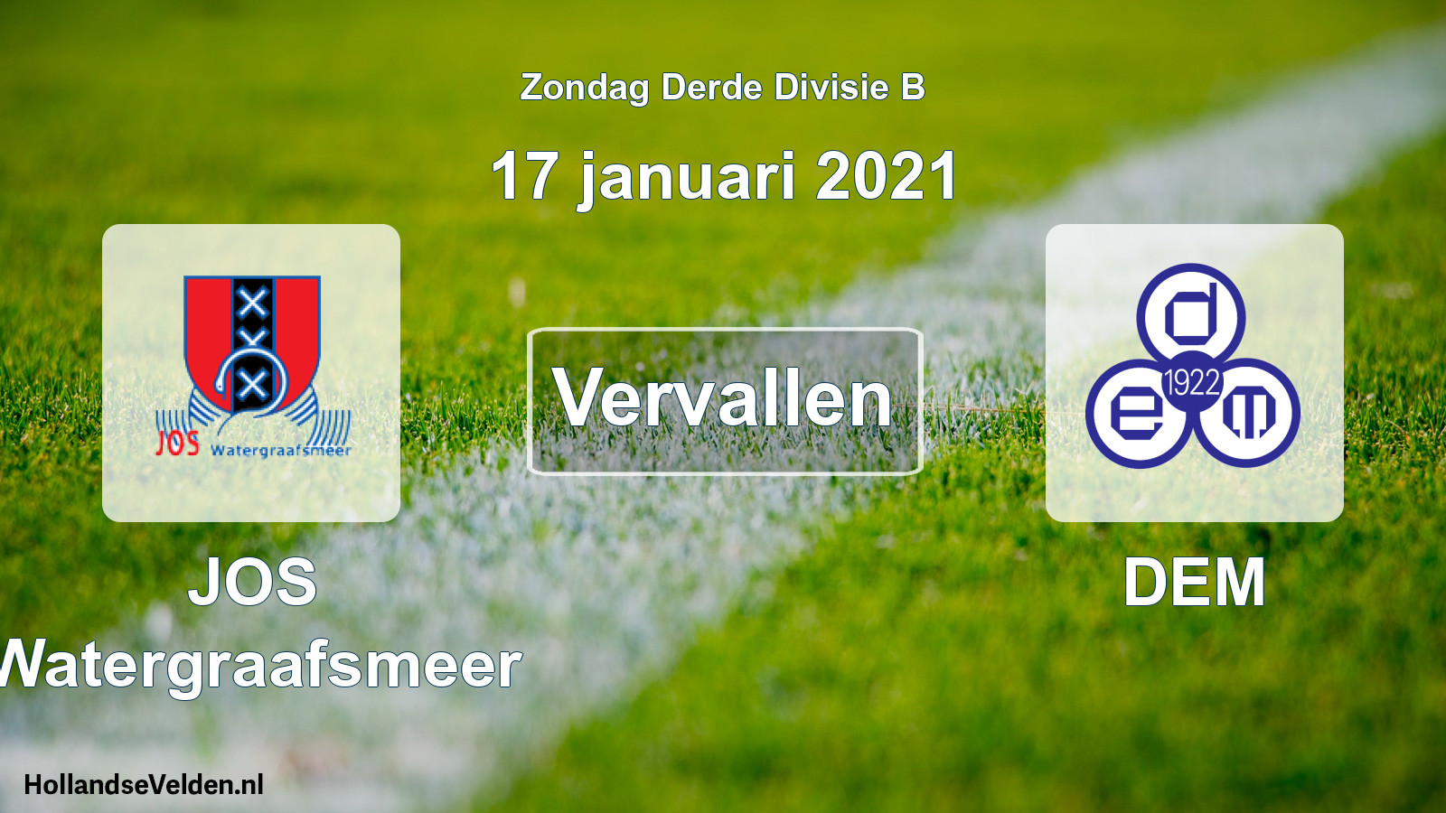 Scheduled Match: JOS Watergraafsmeer - DEM (17 January 2021)