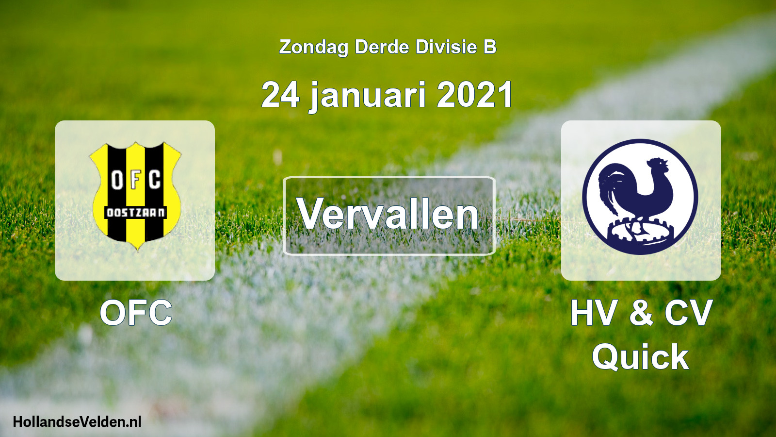 Scheduled Match: OFC - HV & CV Quick (24 January 2021)