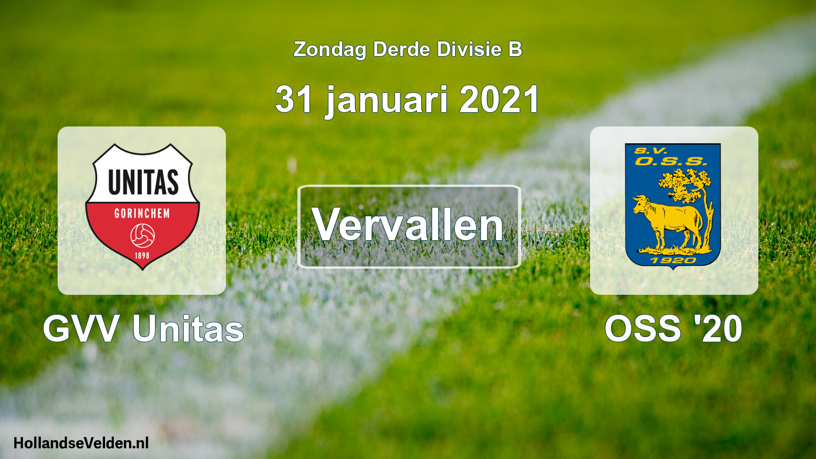 Scheduled Match: GVV Unitas - OSS '20 (31 January 2021)