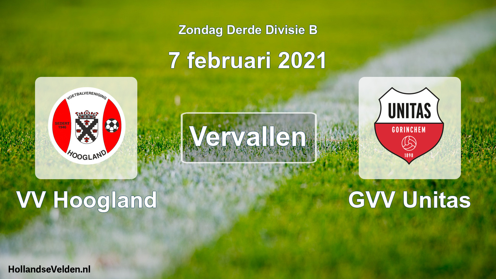 Scheduled Match: VV Hoogland - GVV Unitas (7 February 2021)