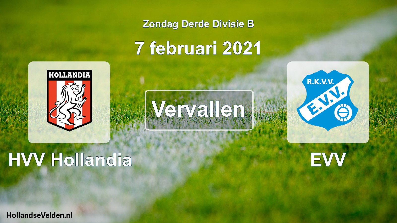 Scheduled Match: HVV Hollandia - EVV (7 February 2021)